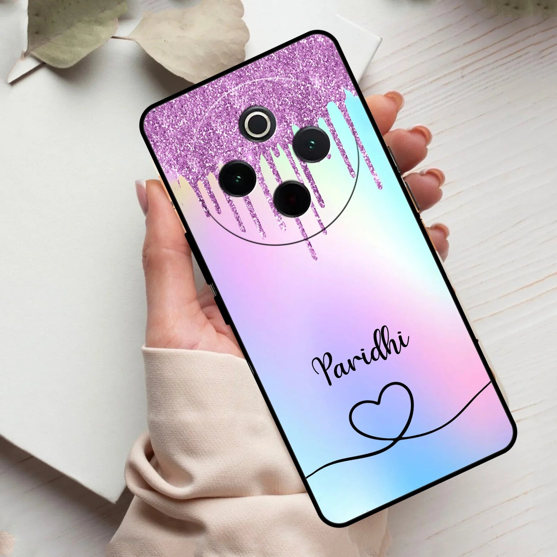 MultiColor Glitter Glass Case For Vivo - ShopOnCliQ