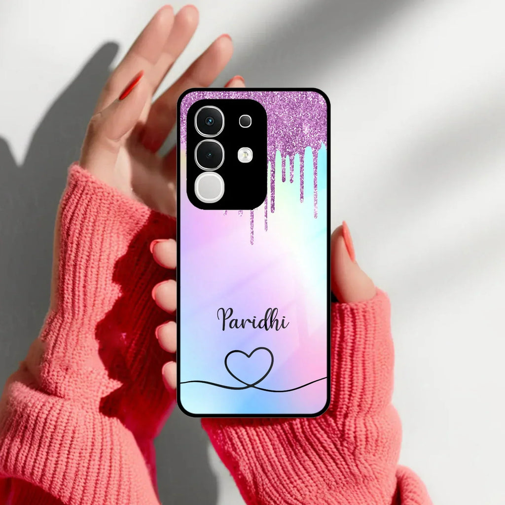 MultiColor Glitter Glass Case For Vivo - ShopOnCliQ