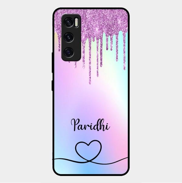 MultiColor Glitter Glass Case For Vivo V20 Se