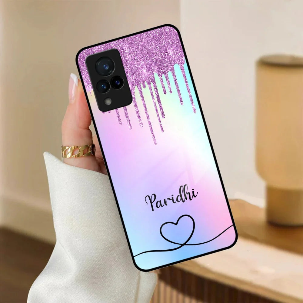 MultiColor Glitter Glass Case For Vivo - ShopOnCliQ