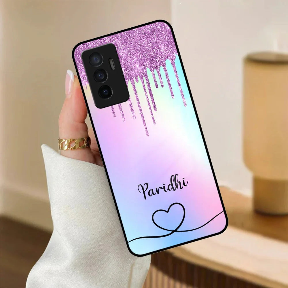 MultiColor Glitter Glass Case For Vivo - ShopOnCliQ