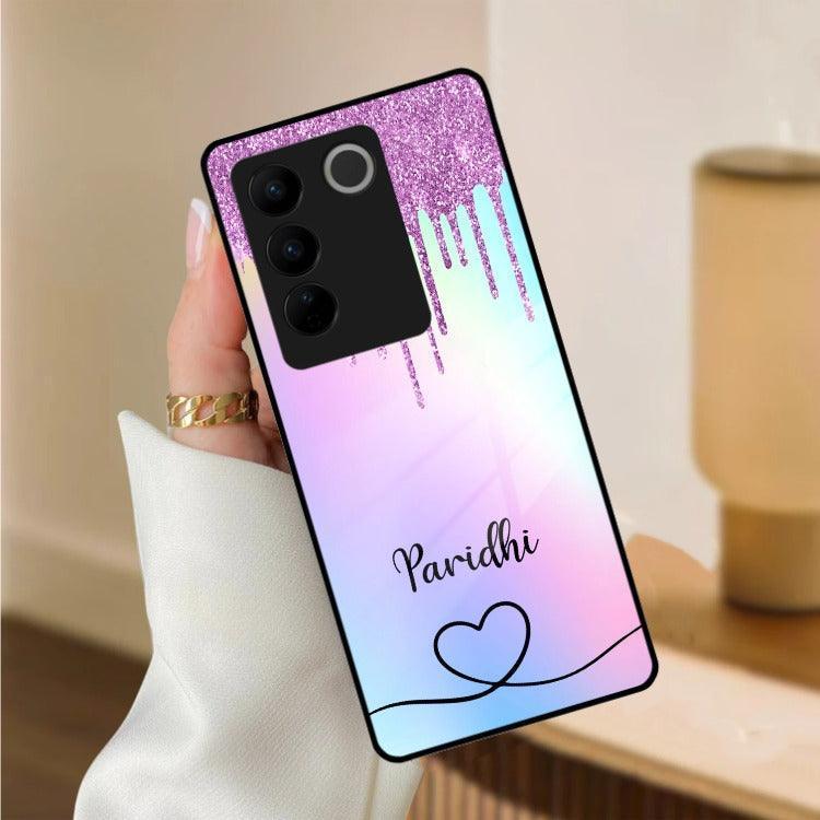 MultiColor Glitter Glass Case For Vivo - ShopOnCliQ
