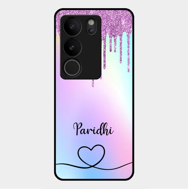 MultiColor Glitter Glass Case For Vivo V29 5G