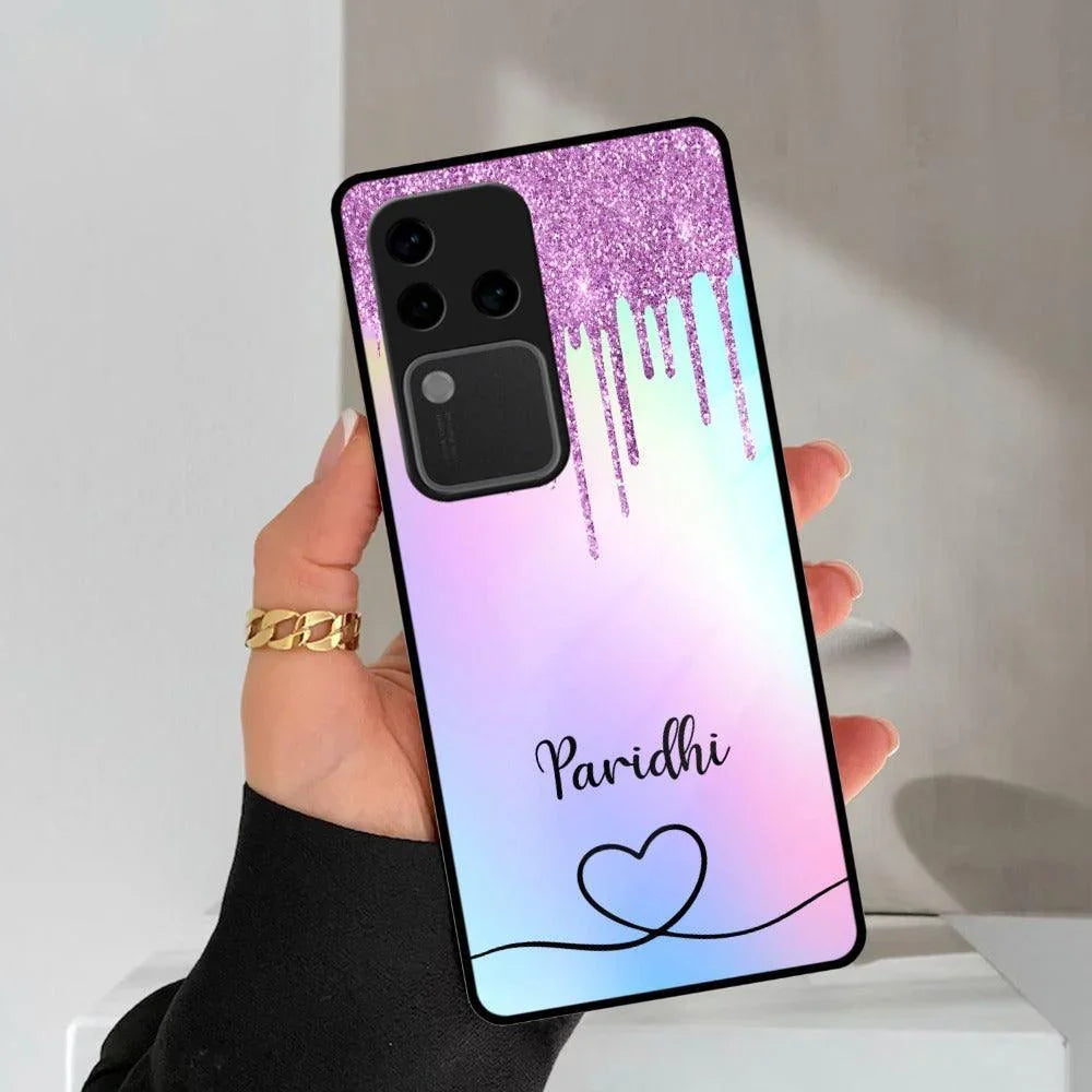 MultiColor Glitter Glass Case For Vivo - ShopOnCliQ