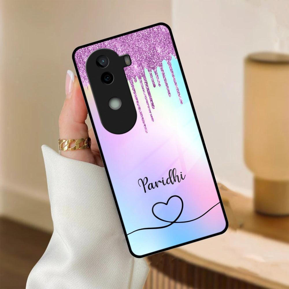 MultiColor Glitter Glass Case For Vivo - ShopOnCliQ