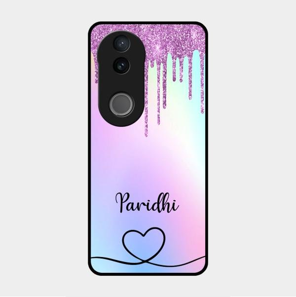 MultiColor Glitter Glass Case For Vivo V50 5G