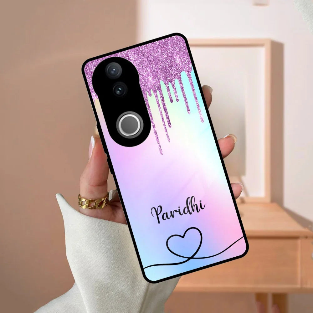 MultiColor Glitter Glass Case For Vivo - ShopOnCliQ