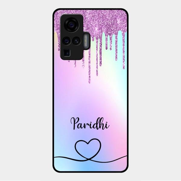 MultiColor Glitter Glass Case For Vivo X50 Pro 5G