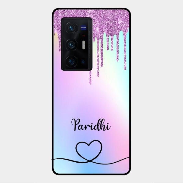 MultiColor Glitter Glass Case For Vivo X70 Pro Plus 5G