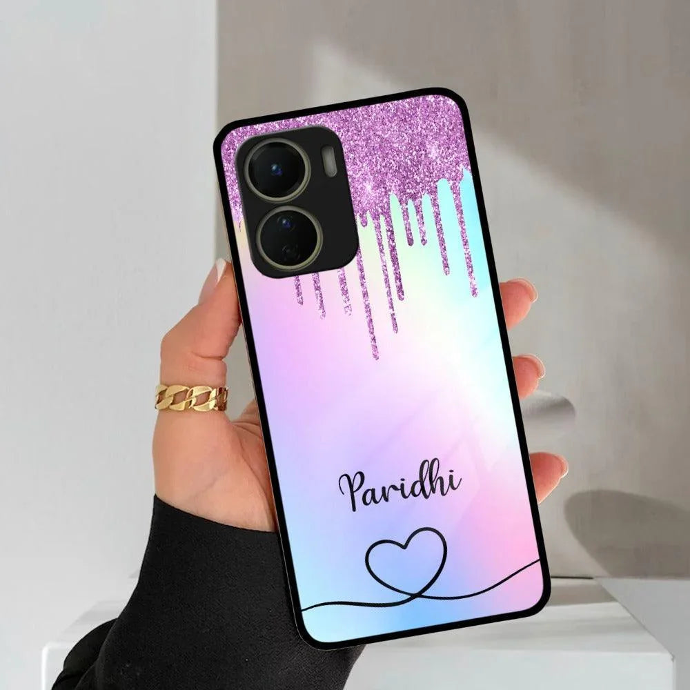 MultiColor Glitter Glass Case For Vivo - ShopOnCliQ