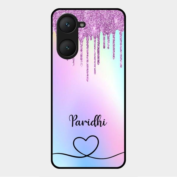 MultiColor Glitter Glass Case For Vivo Y18I