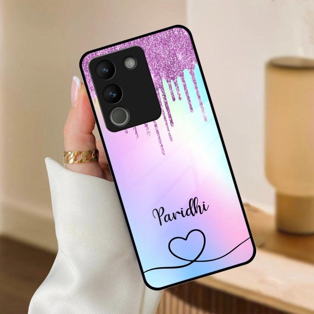 MultiColor Glitter Glass Case For Vivo - ShopOnCliQ