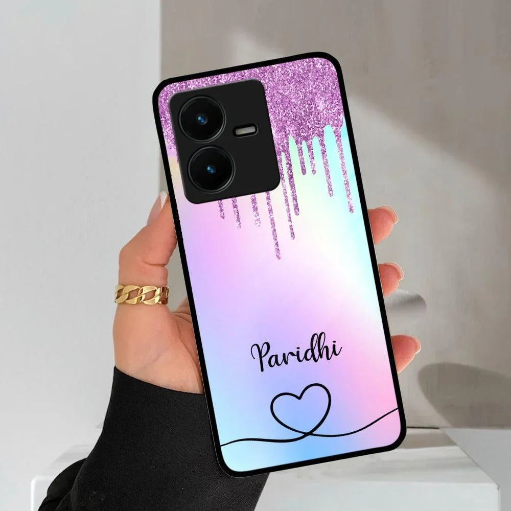 MultiColor Glitter Glass Case For Vivo - ShopOnCliQ