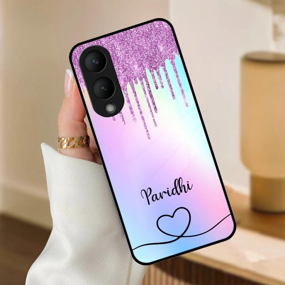 MultiColor Glitter Glass Case For Vivo - ShopOnCliQ