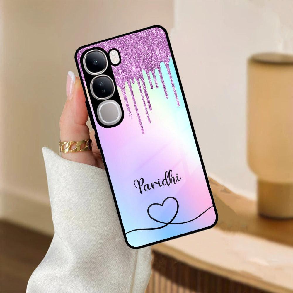 MultiColor Glitter Glass Case For Vivo - ShopOnCliQ