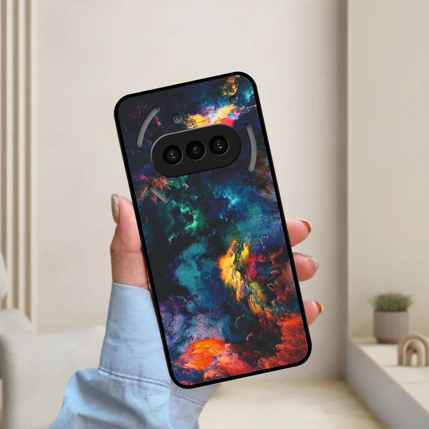 Multicolor Glossy Metal Case Cover For Nothing