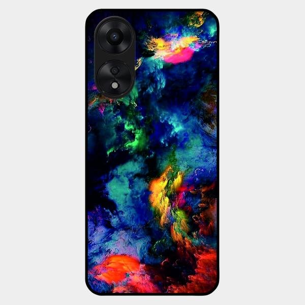 Multicolor Glossy Metal Case Cover For Oppo A78 5G