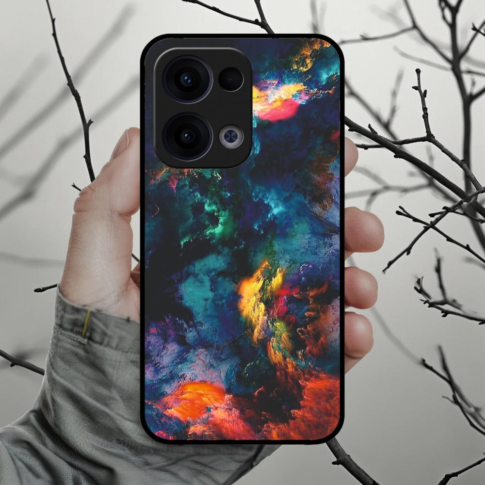 Multicolor Glossy Metal Case Cover For Oppo