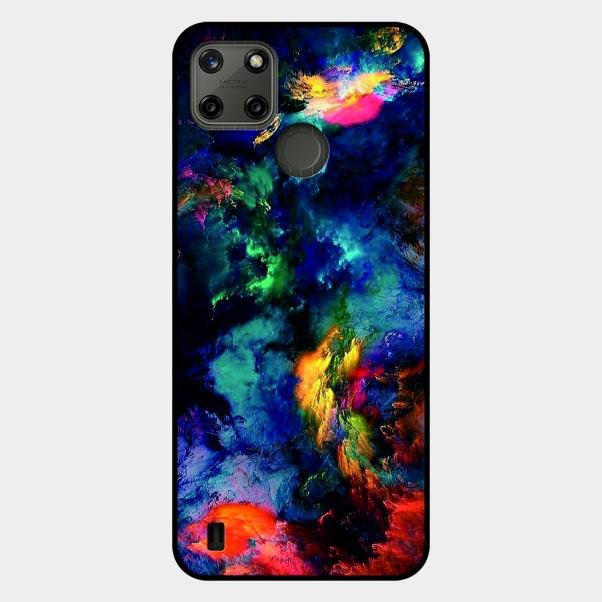 Multicolor Glossy Metal Case Cover For Realme C21Y