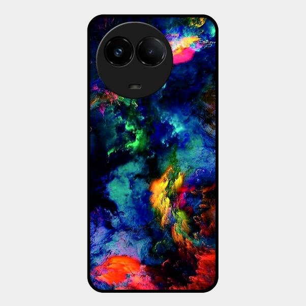 Multicolor Glossy Metal Case Cover For Realme C67 5G
