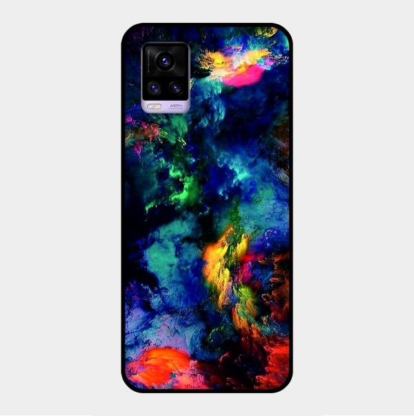 Multicolor Glossy Metal Case Cover For Vivo V20