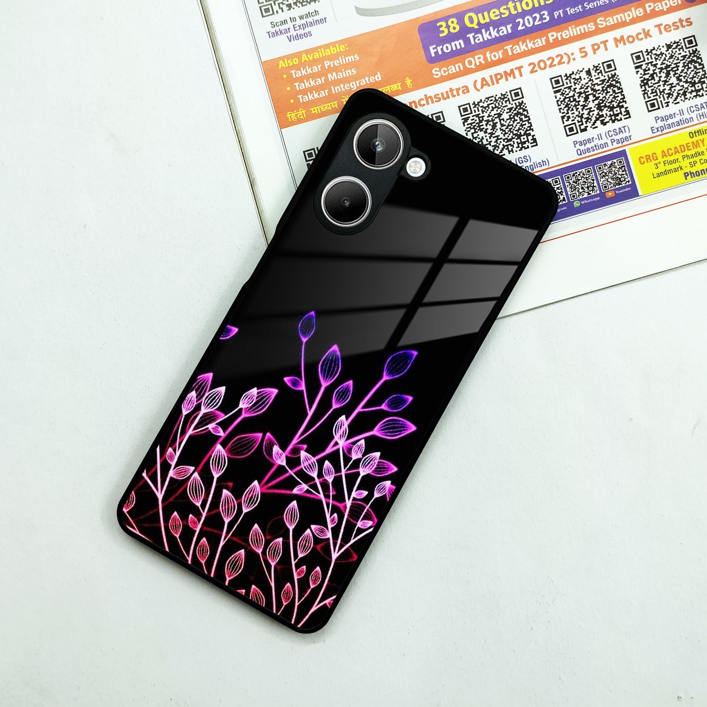 Multicolor Flower Print Glass Case Cover For Realme/Narzo