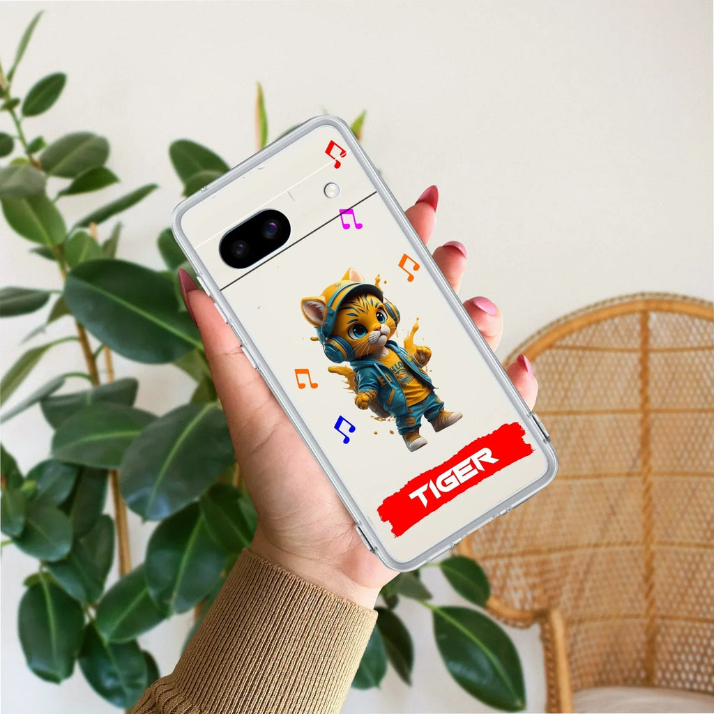 Music Cat Customize Anti Yellow Case For Google Pixel 8a 5G