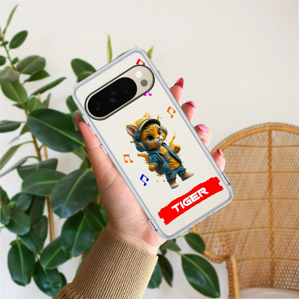 Music Cat Customize Transparent Silicon Case For Google Pixel 10 Pro
