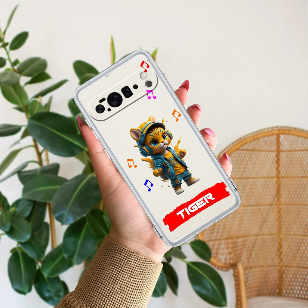 Music Cat Customize Transparent Silicon Case For Google Pixel 10 Pro XL