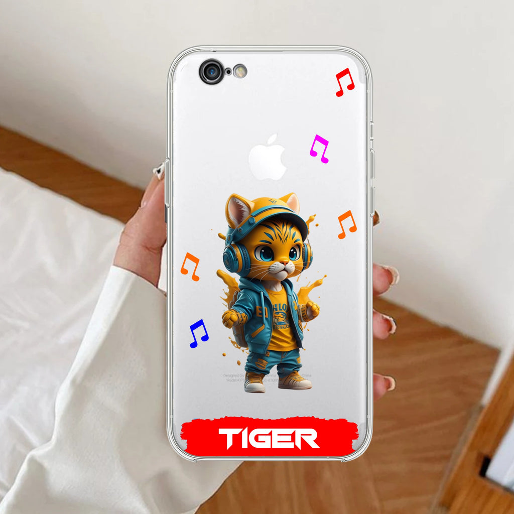 Music Cat Customize Anti Yellow Clear Case For iPhone 7 / iPhone 8 / iPhone Se 2020