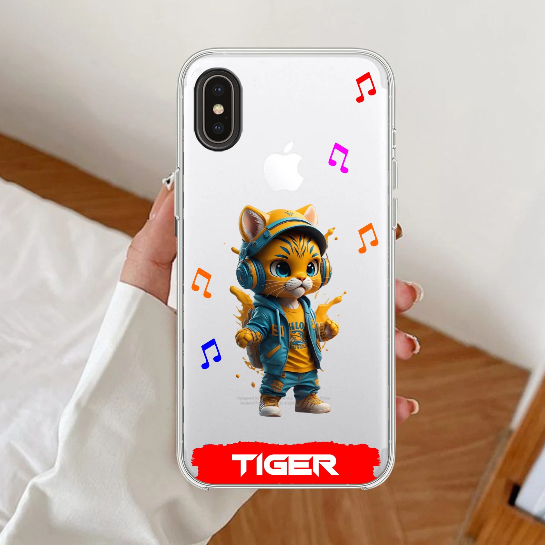 Music Cat Customize Transparent Silicon Case For iPhone Xs Max