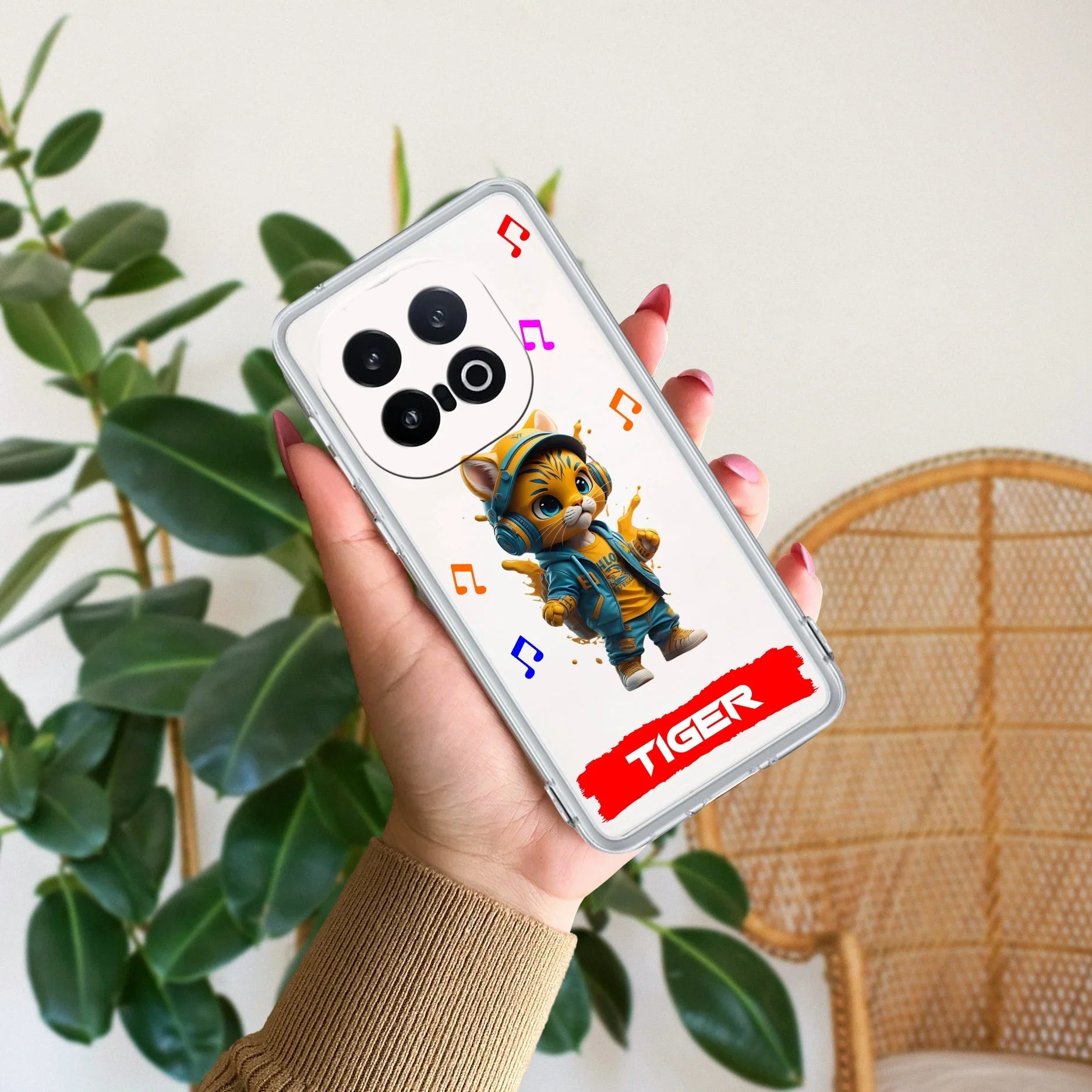 Music Cat Customize Transparent Silicon Case For iQOO 13 5G