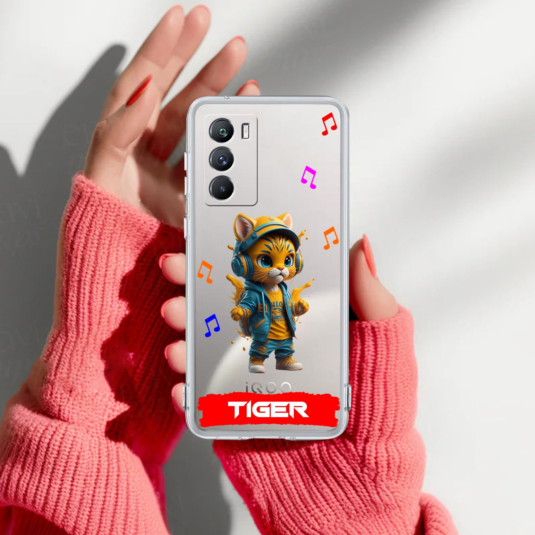 Music Cat Customize Transparent Silicon Case For iQOO 9 SE 5G