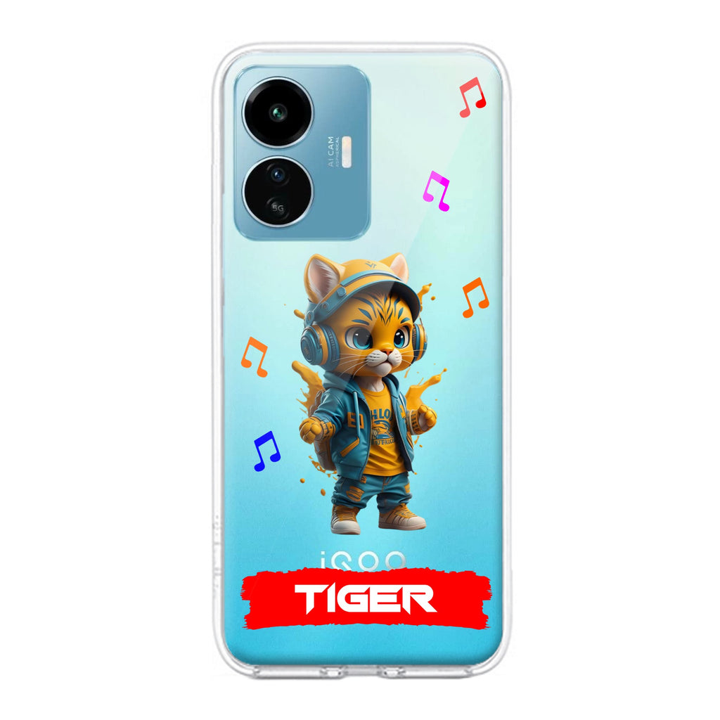 Music Cat Customize Transparent Silicon Case For iQOO Z6 Lite 5G