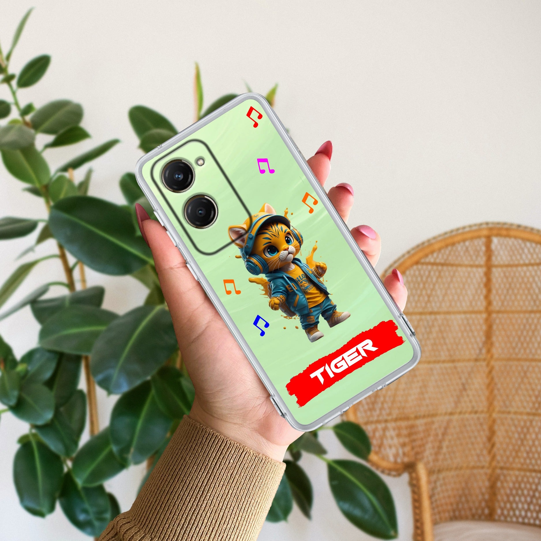 Music Cat Customize Transparent Silicon Case For iQOO Z9 Lite 5G