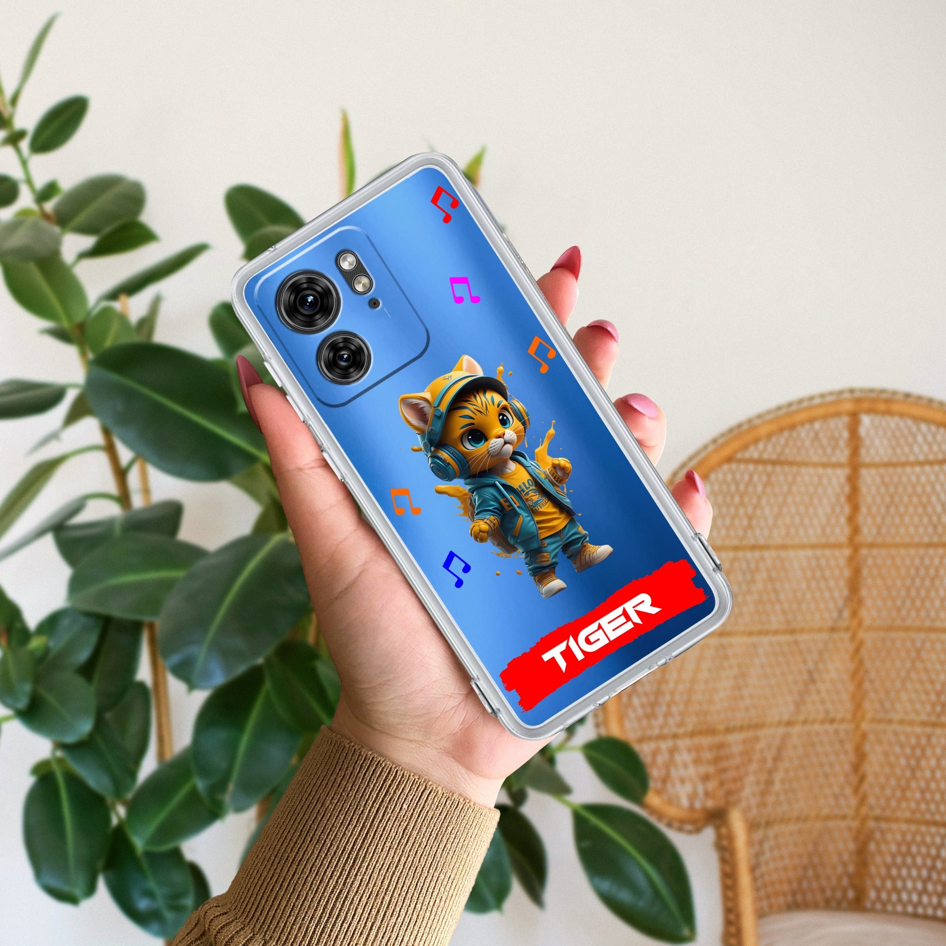 Music Cat Customize Transparent Silicon Case For Motorola Edge 40 5G