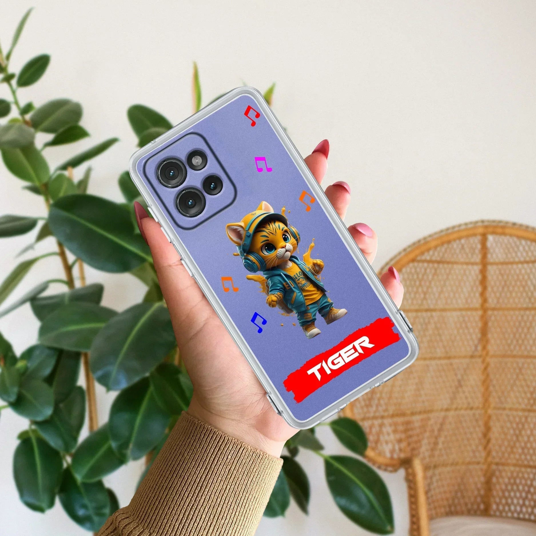 Music Cat Customize Transparent Silicon Case For Motorola Edge 50 Neo