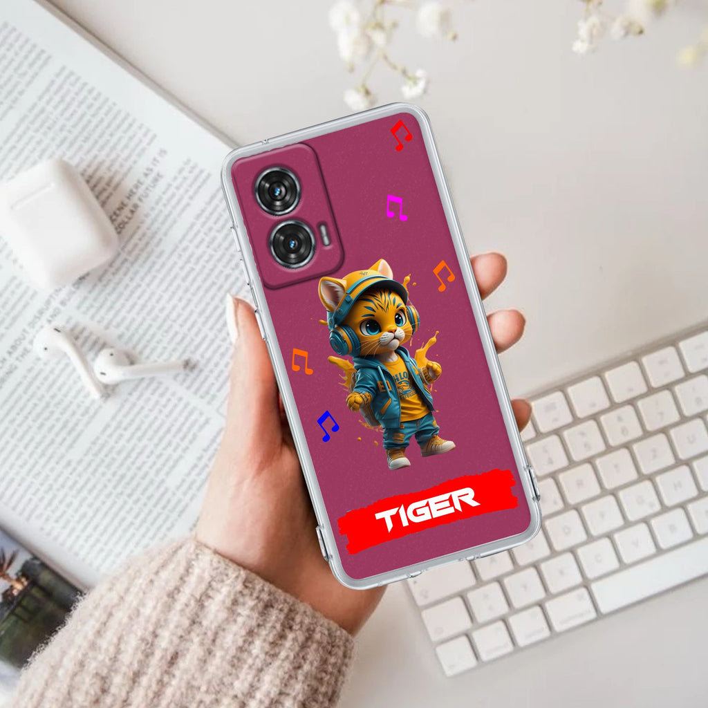 Music Cat Customize Anti Yellow Case For Motorola G96 5G