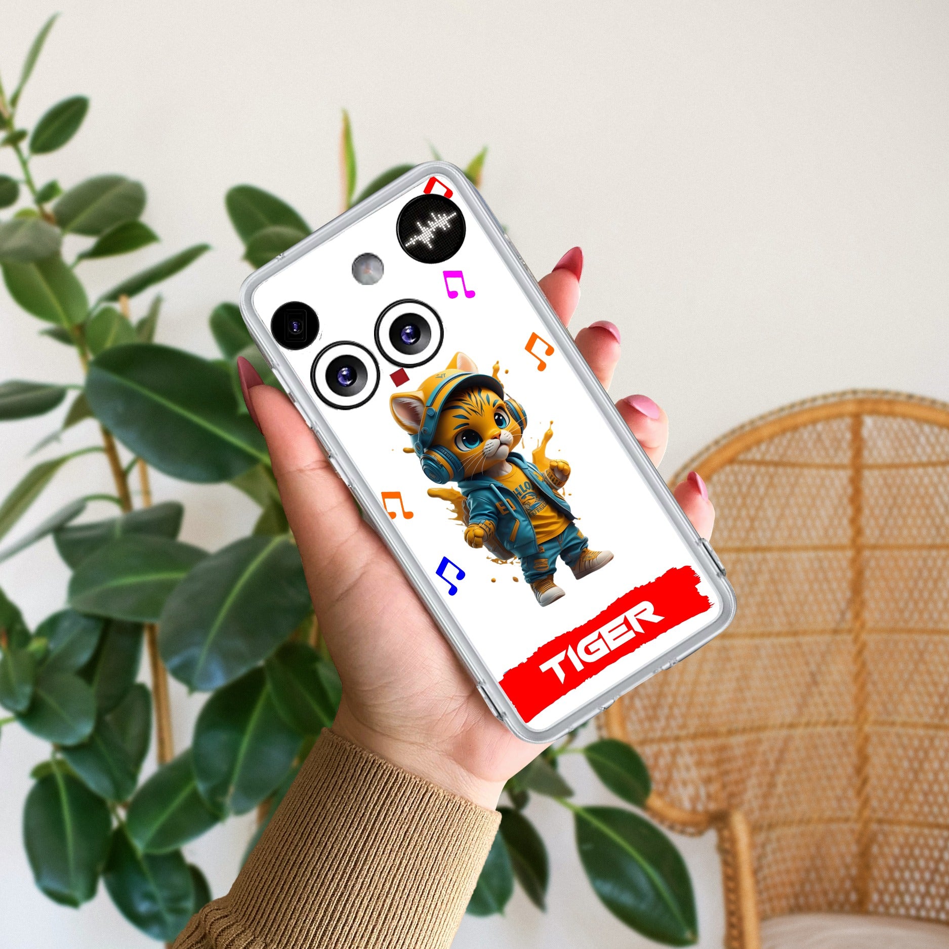 Music Cat Customize Anti Yellow Case For Nothing Phone 3