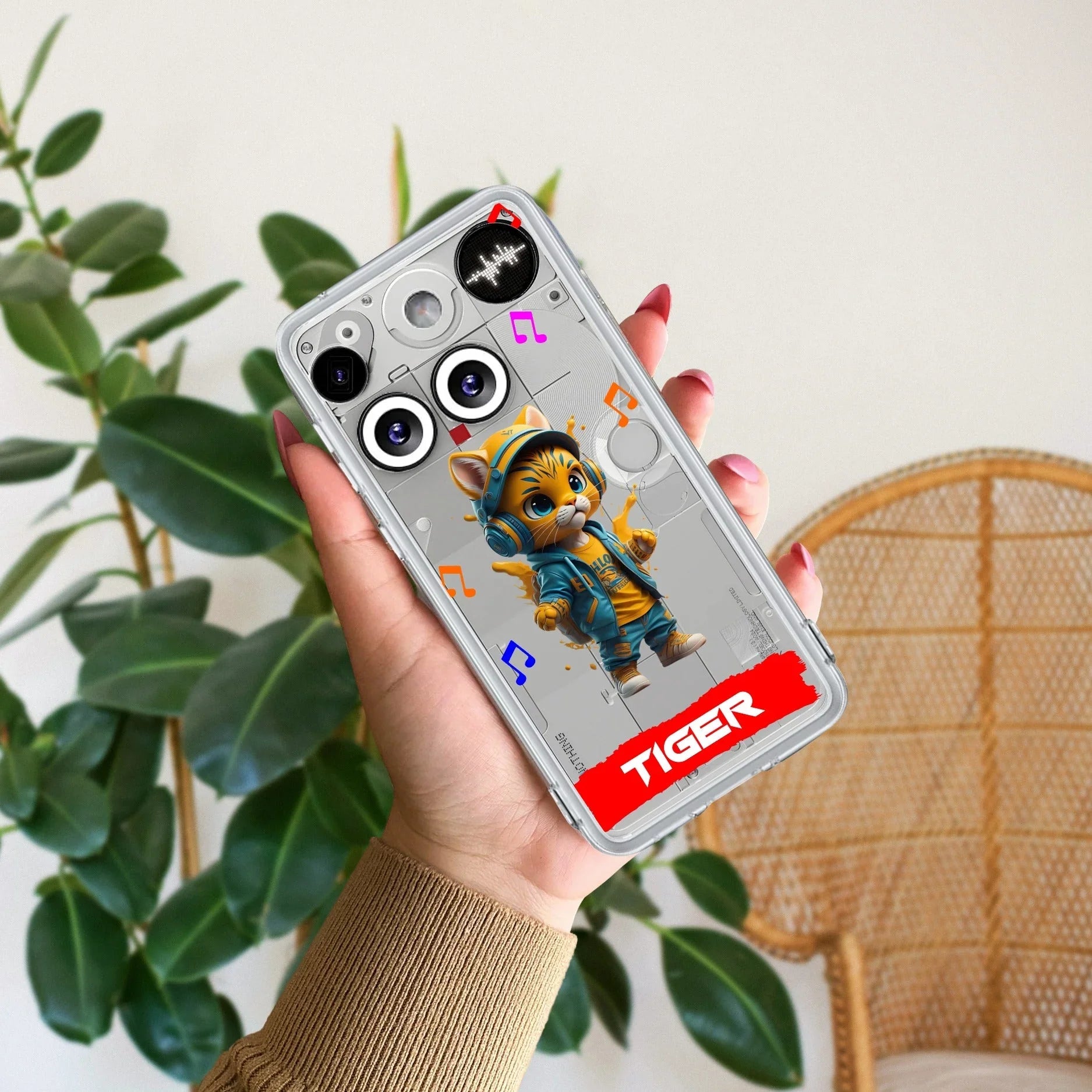 Music Cat Customize Transparent Silicon Case For Nothing - ShopOnCliQ