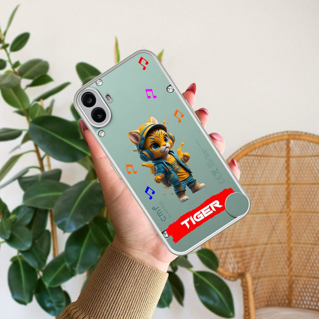Music Cat Customize Anti Yellow Case For CMF Nothing Phone 1 5G