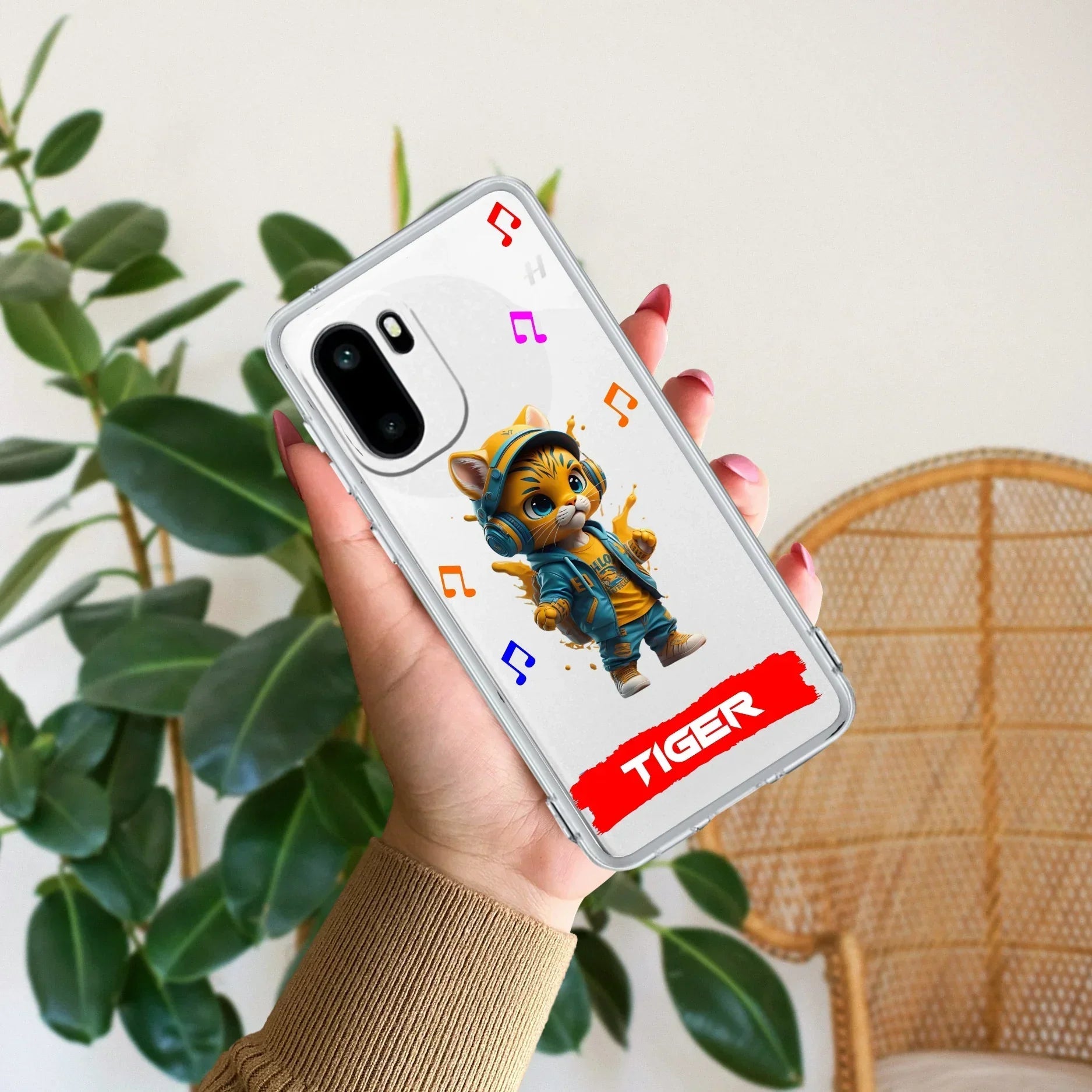 Music Cat Customize Transparent Silicon Case For OnePlus