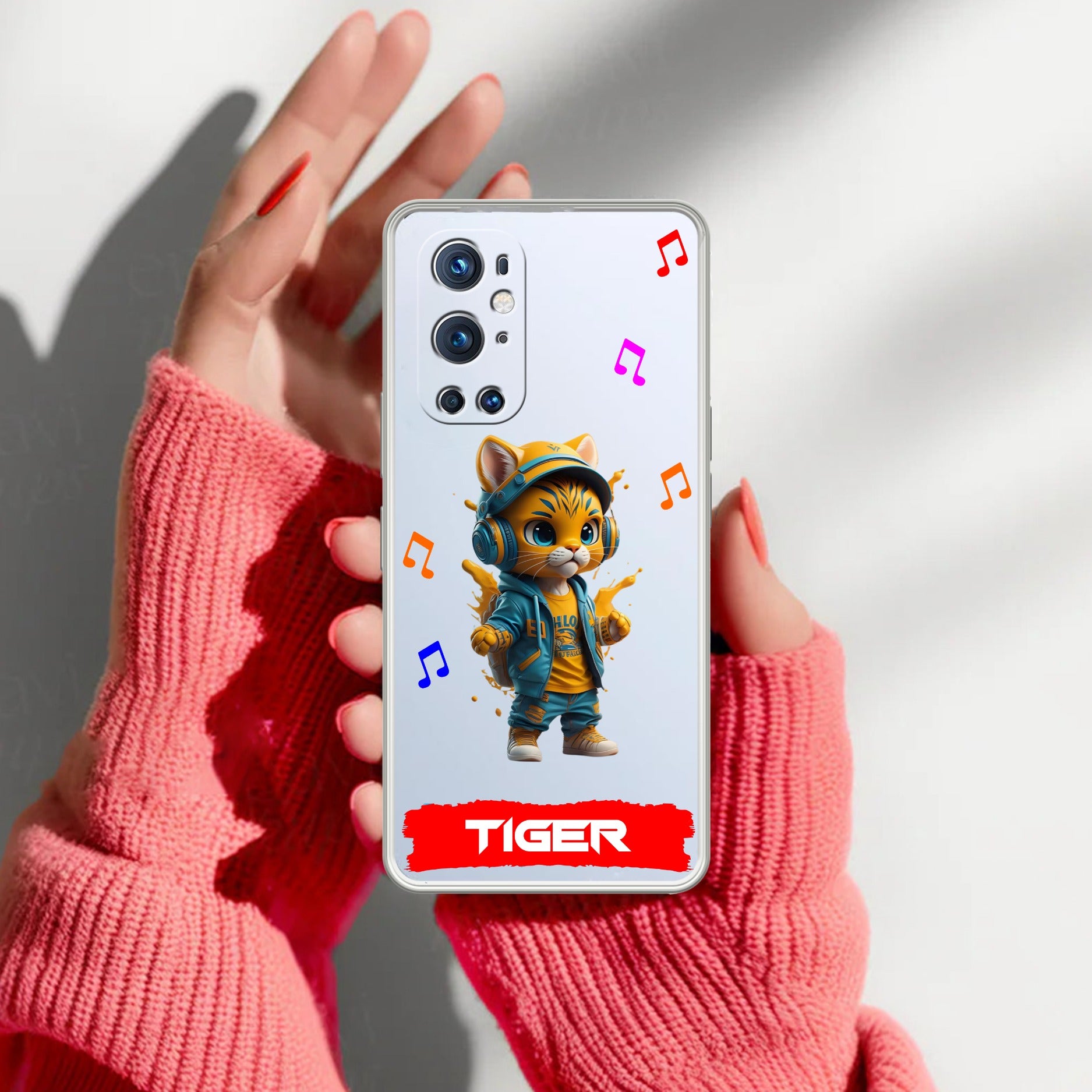 Music Cat Customize Transparent Silicon Case For OnePlus 9 Pro