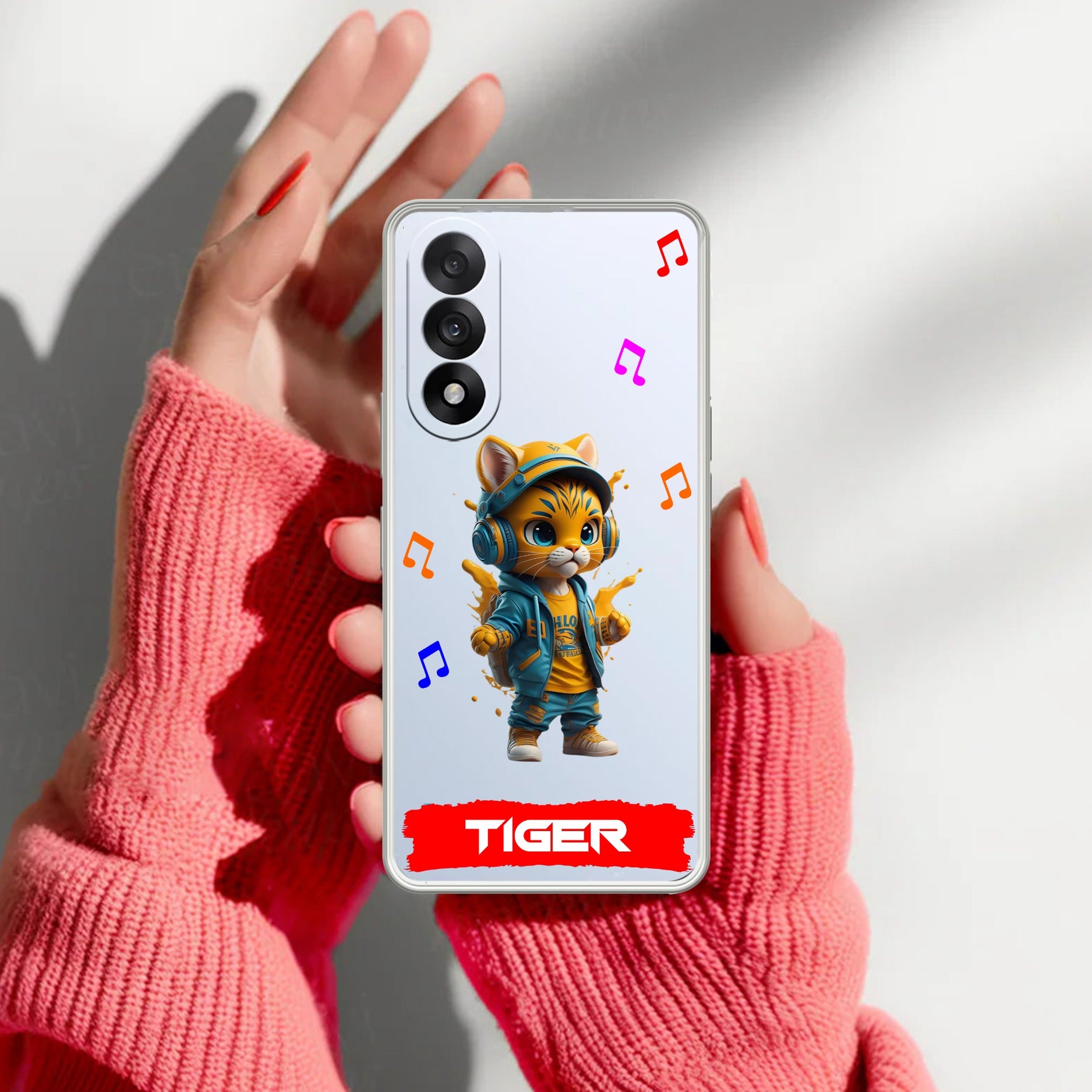 Music Cat Customize Transparent Silicon Case For OnePlus Nord 5 5G