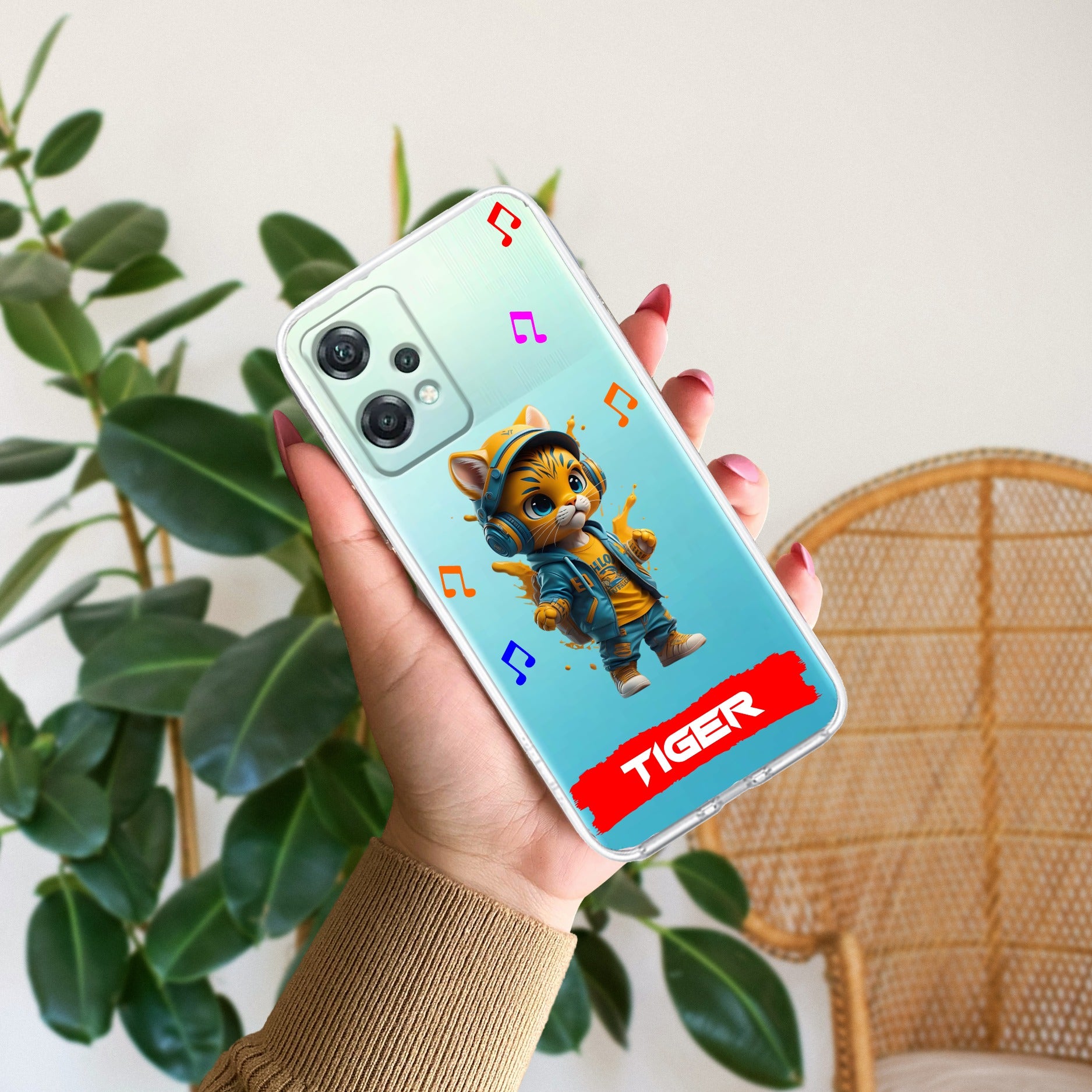 Music Cat Customize Anti Yellow Case For OnePlus Nord CE 2 Lite