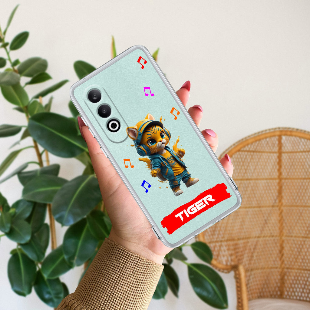 Music Cat Customize Anti Yellow Case For OnePlus Nord CE 4 5G