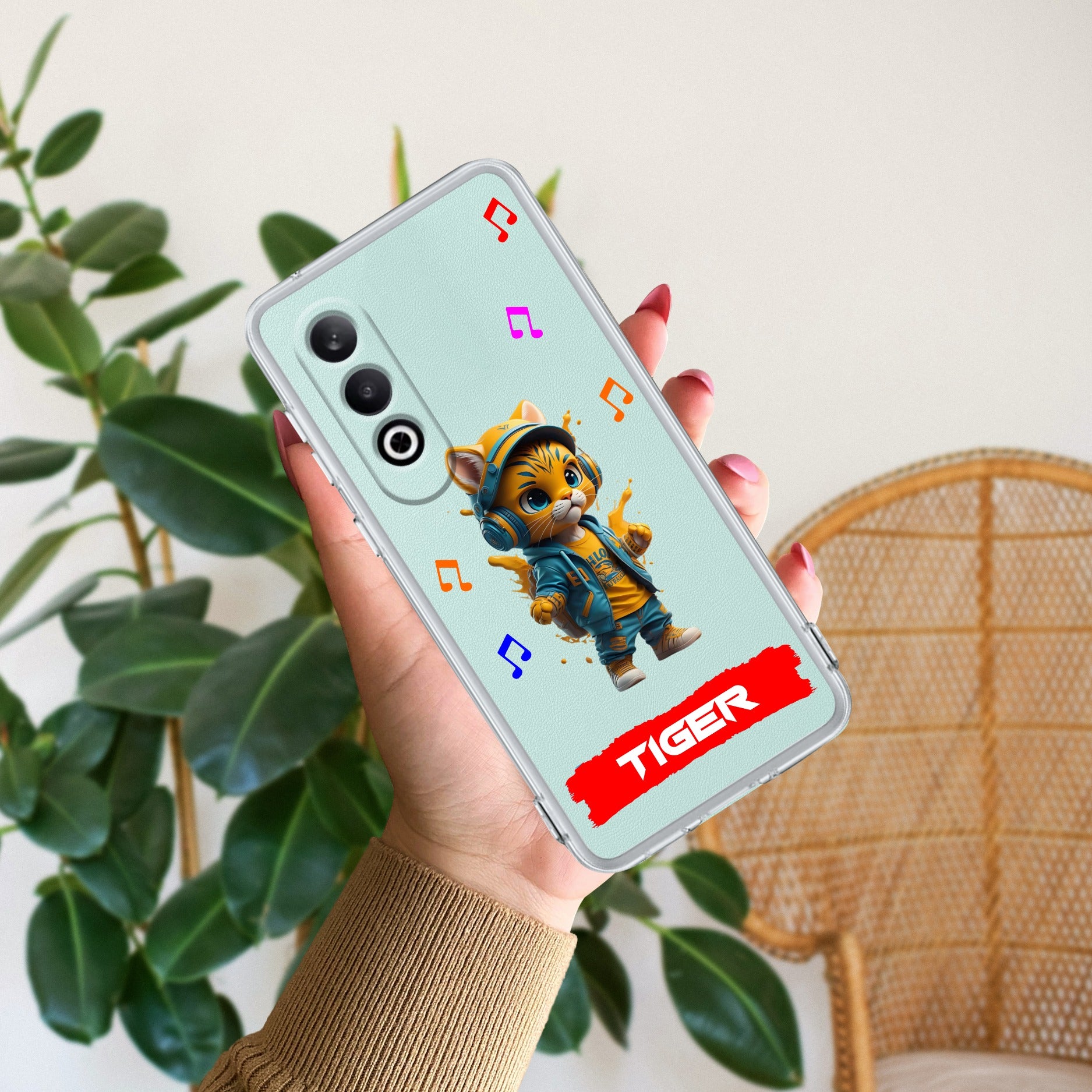Music Cat Customize Anti Yellow Case For OnePlus Nord CE 4 5G