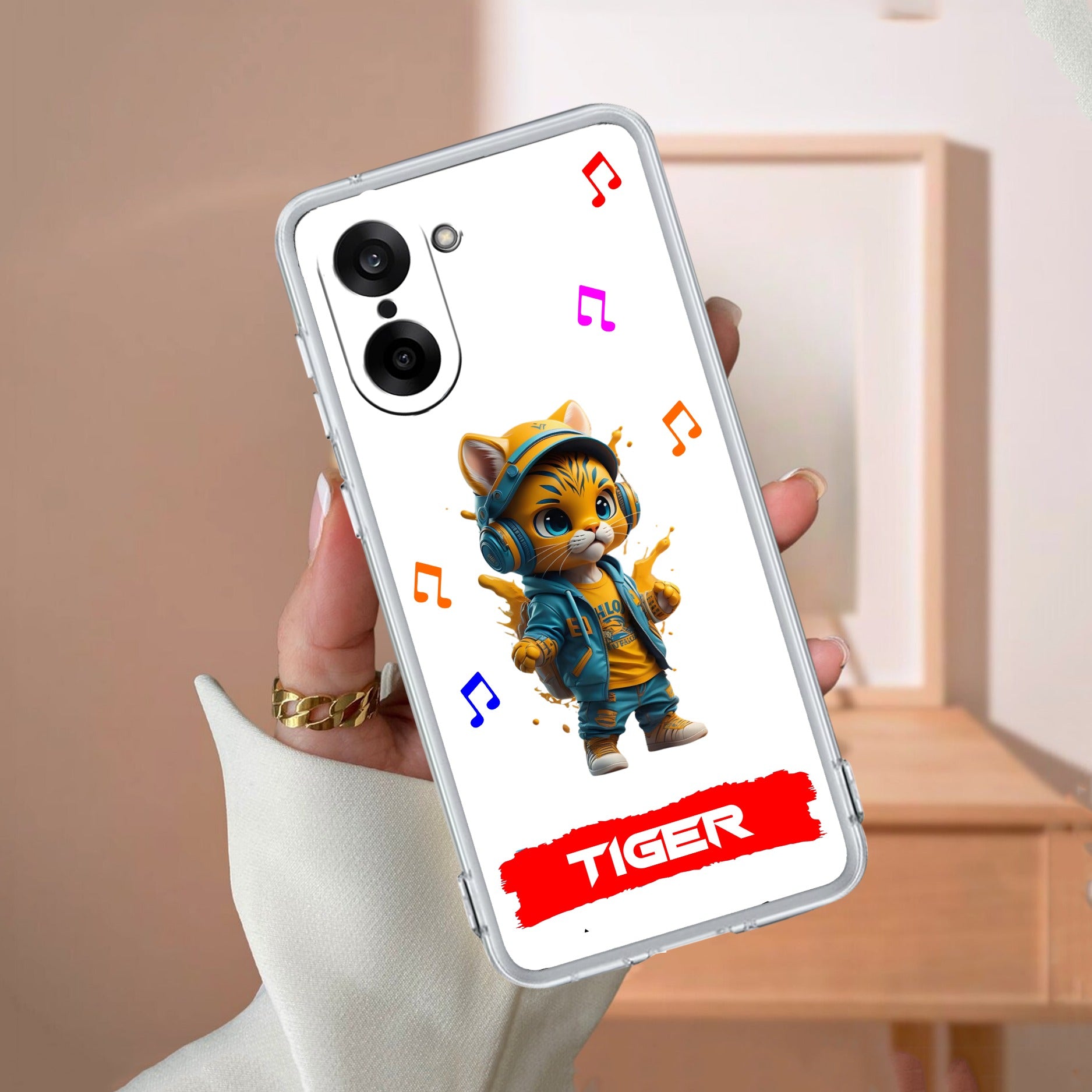 Music Cat Customize Transparent Silicon Case For OnePlus