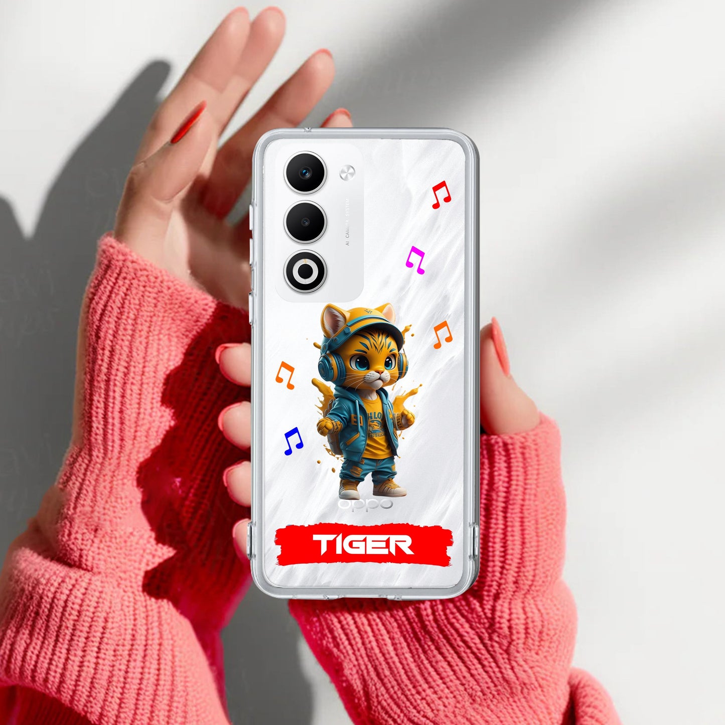 Music Cat Customize Transparent Silicon Case For Oppo