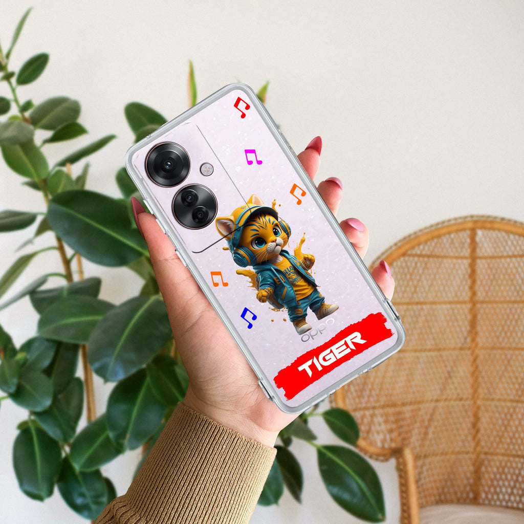 Music Cat Customize Anti Yellow Case For Oppo F25 Pro 5G